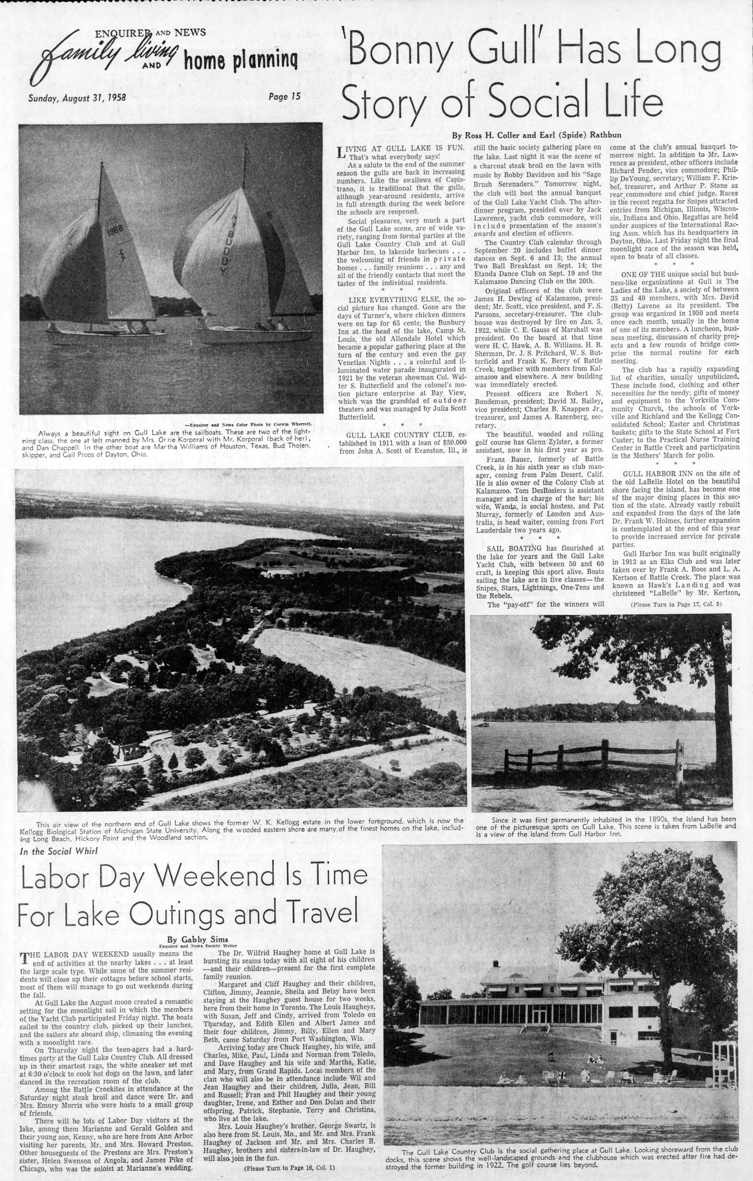 Gull Harbor Inn - Aug 31 1958 Article (newer photo)